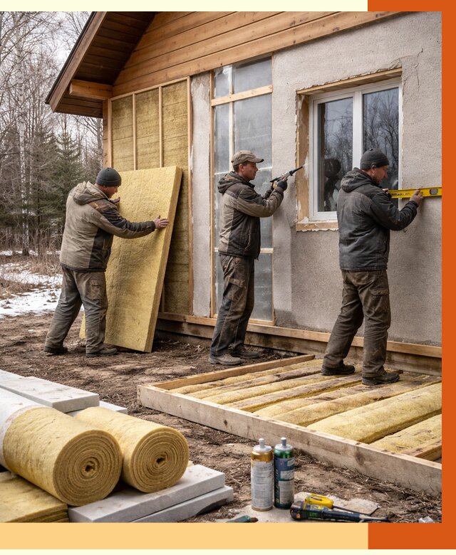 Утепление дачного дома в Каменске-Шахтинском от 4893 руб/м2 — недорого | ТепломастерКсш