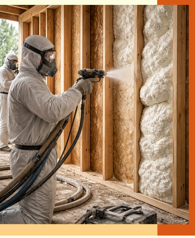 Утепление каркасного дома ППУ в Каменске-Шахтинском от 2884 руб./м2 — работа под ключ | ТепломастерКсш