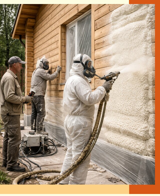 Утепление дома из бруса ППУ в Каменске-Шахтинском от 3966 руб/м2 под ключ | ТепломастерКсш