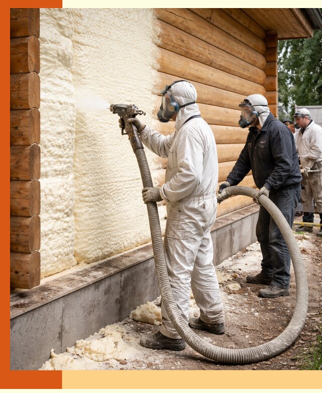 Утепление дома из бруса пенополиуретаном в Каменске-Шахтинском