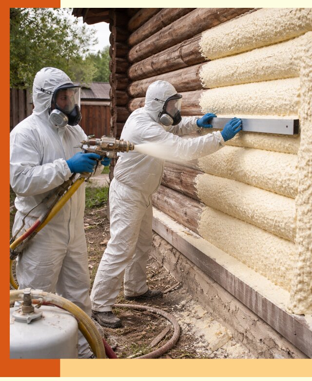 Утепление бревенчатого дома ППУ в Каменске-Шахтинском эффективной изоляцией