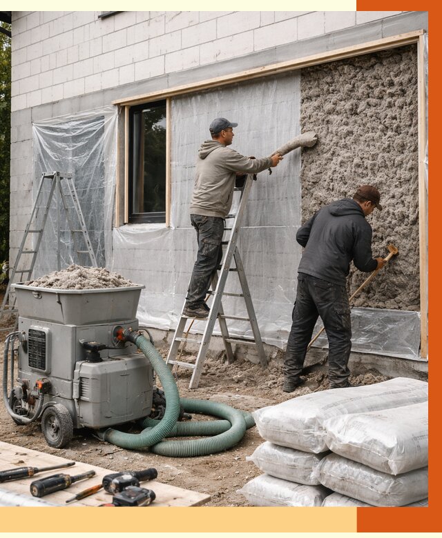 Утепление дома из газобетона эковатой в Каменске-Шахтинском от 4635 руб./м2 | ТепломастерКсш