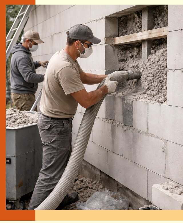 Утепление дома из газобетона эковатой в Каменске-Шахтинском