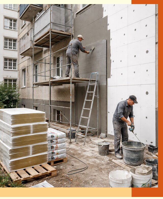 Утепление квартиры снаружи в Каменске-Шахтинском от 6335 руб/м2 под ключ | ТепломастерКсш