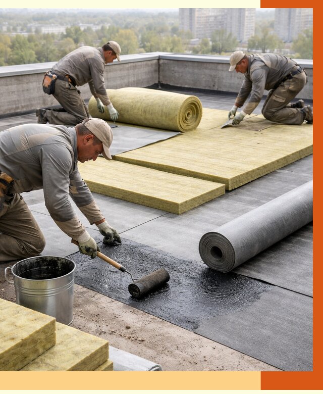 Утепление плоской крыши в Каменске-Шахтинском от 7417 руб./м2 под ключ | ТепломастерКсш