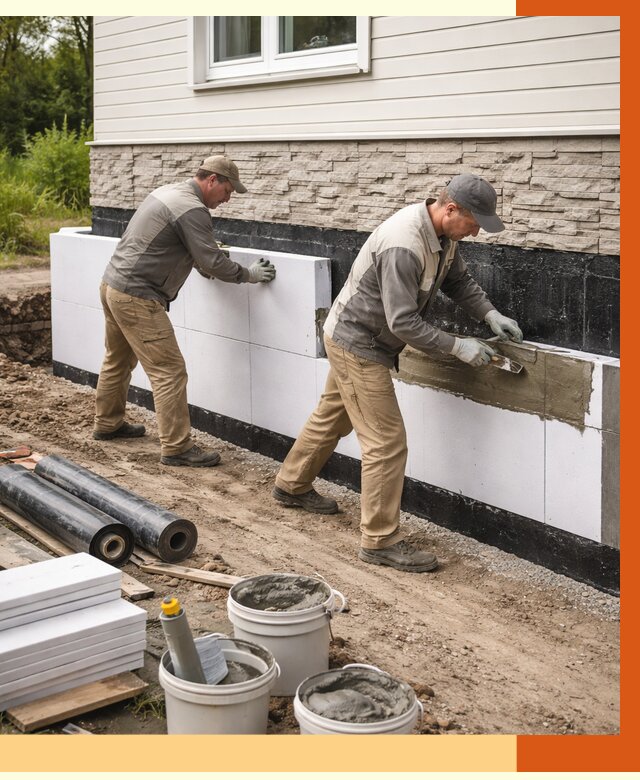 Утепление фундамента снаружи в Каменске-Шахтинском от 4326 руб. за м² | ТепломастерКсш