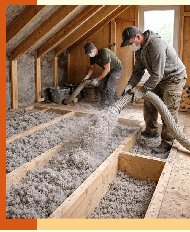 Утепление мансарды эковатой в Каменске-Шахтинском с гарантией качества