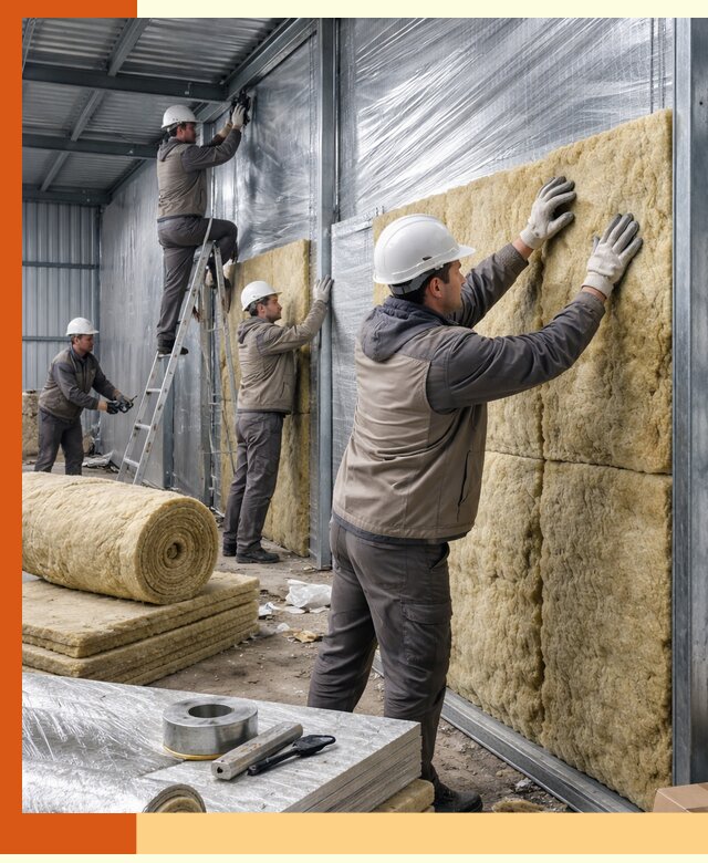 Утепление металлического склада в Каменске-Шахтинском: теплоизоляция и герметизация