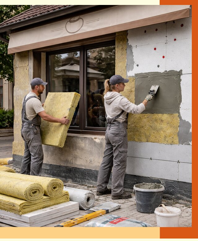 Утепление кафе в Каменске-Шахтинском от 4326 руб/м2 — комплексно под ключ | ТепломастерКсш