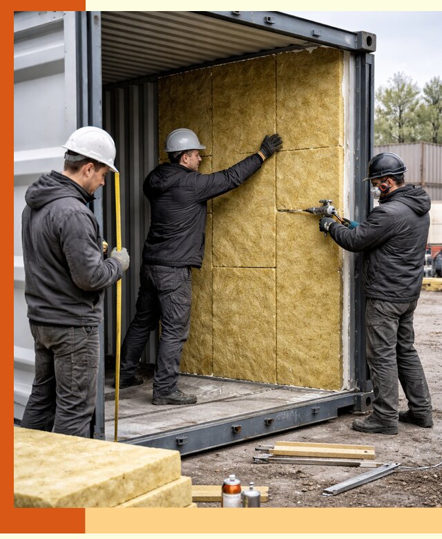 Утепление морского контейнера в Каменске-Шахтинском: надежная теплоизоляция и защита