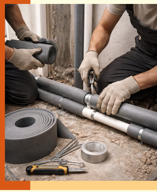 Утепление труб водоснабжения в Каменске-Шахтинском — монтаж и защита сети