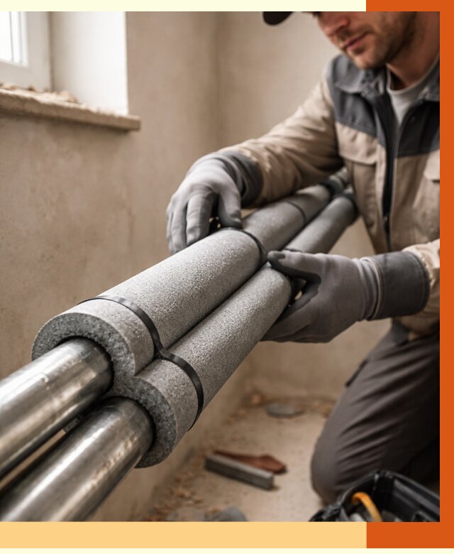 Утепление труб отопления в Каменске-Шахтинском от 2936 руб. за м² — услуги под ключ | ТепломастерКсш