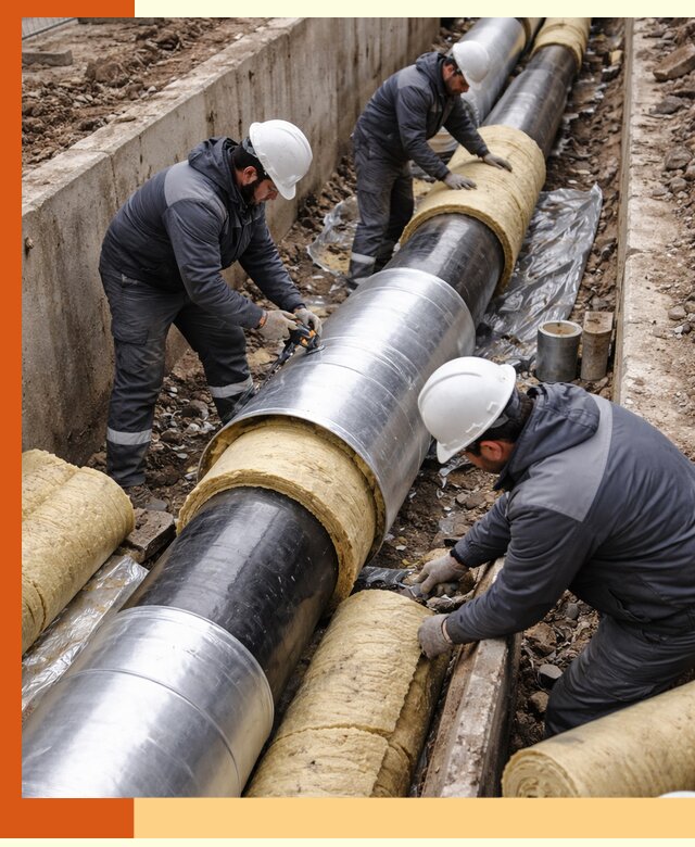 Утепление теплотрассы в Каменске-Шахтинском: утеплительные работы и материалы