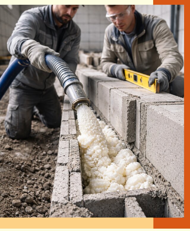 Заполнение колодцевой кладки ППУ в Каменске-Шахтинском от 4326 руб. за м2 | ТепломастерКсш