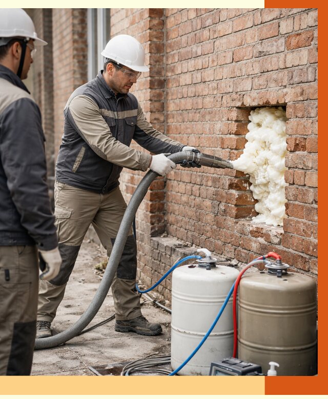 Заливка ППУ в пустоты кирпичной стены в Каменске-Шахтинском от 2833 руб. | ТепломастерКсш