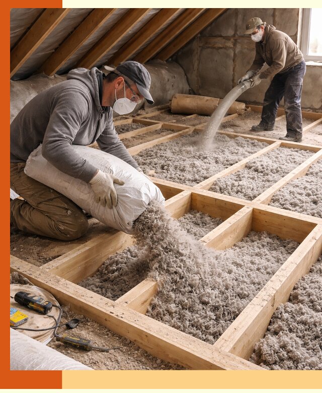 Заполнение полостей чердачного перекрытия в Каменске-Шахтинском качественно и надёжно