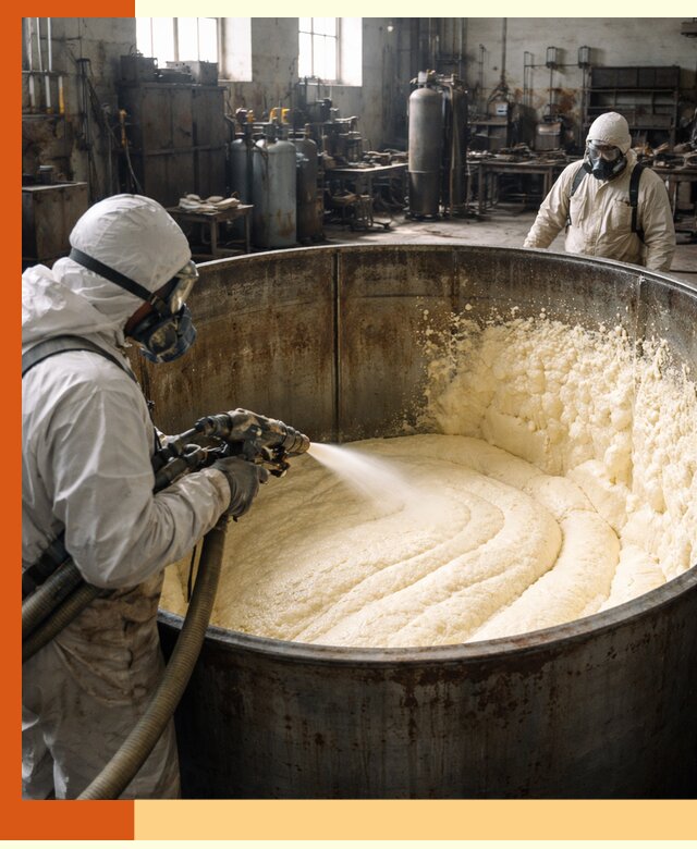 Заливка ппу в емкости с полной изоляцией и герметизацией в Каменске-Шахтинском