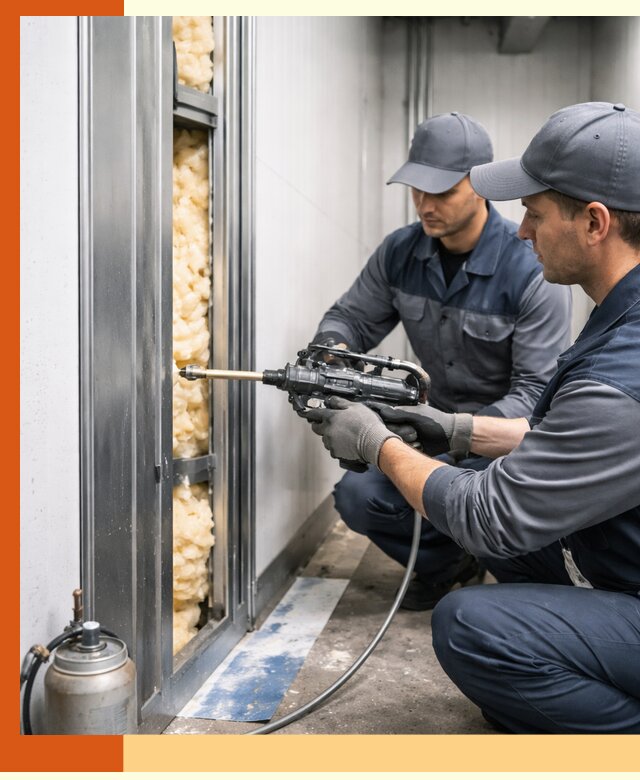 Заполнение пустот холодильных панелей в Каменске-Шахтинском специализированной пеной