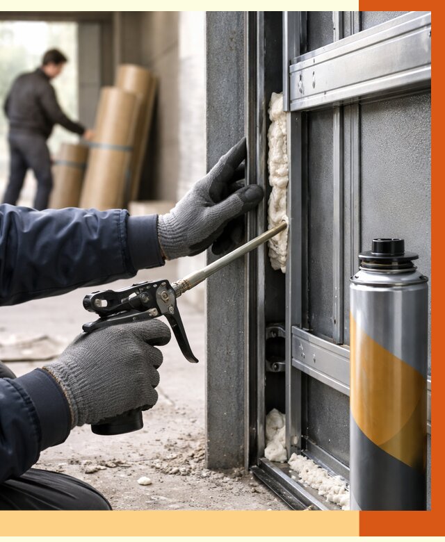 Заполнение пустот ворот в Каменске-Шахтинском от 4635 руб. — заливка ППУ, утепление под ключ | ТепломастерКсш