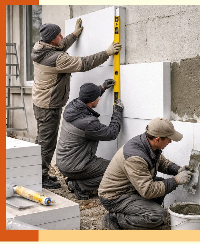 Утепление пенопластом наружных стен и фасадов в Каменске-Шахтинском