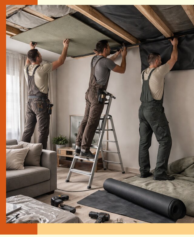 Шумоизоляция потолка в Каменске-Шахтинском — профессиональное устранение шумов