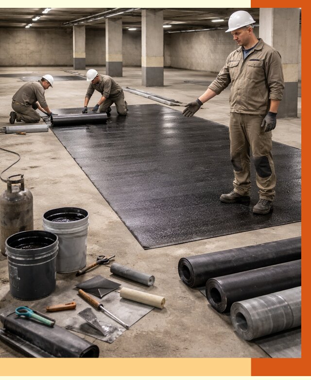 Гидроизоляция паркинга в Каменске-Шахтинском от 1236 руб/м² — профессиональная защита | ТепломастерКсш