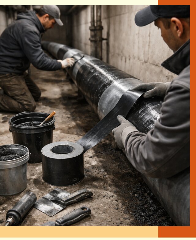 Гидроизоляция труб в Каменске-Шахтинском от 2575 руб. — профессиональная герметизация | ТепломастерКсш