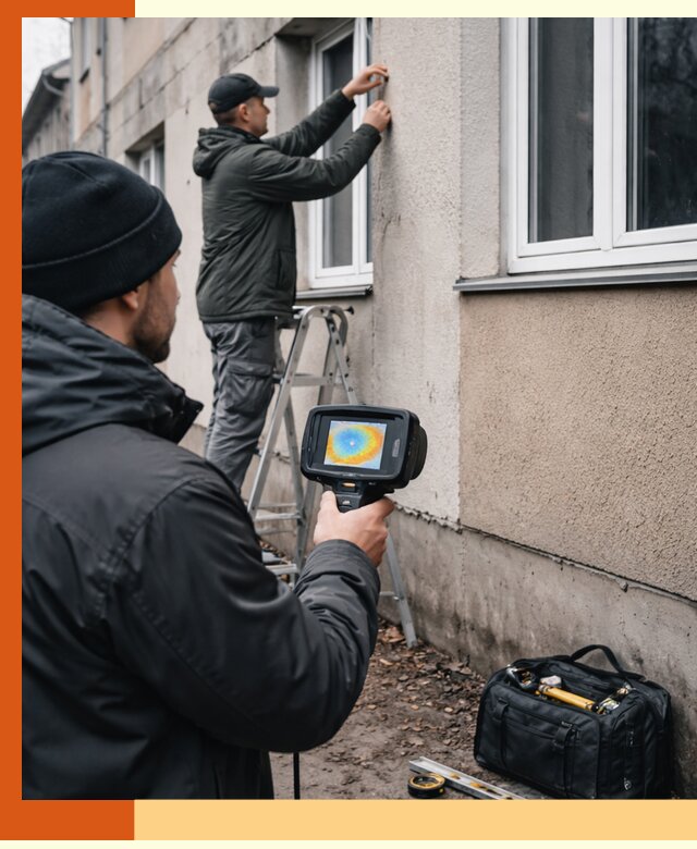 Тепловизионное обследование фасада в Каменске-Шахтинском для выявления дефектов