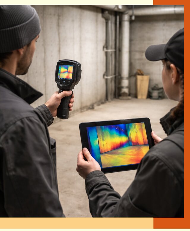 Тепловизионное обследование подвала в Каменске-Шахтинском от 4635 руб. — проверка гидроизоляции | ТепломастерКсш