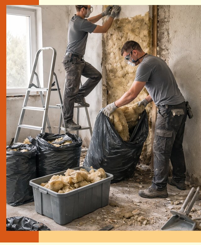 Демонтаж старого утеплителя и вывоз отходов в Каменске-Шахтинском