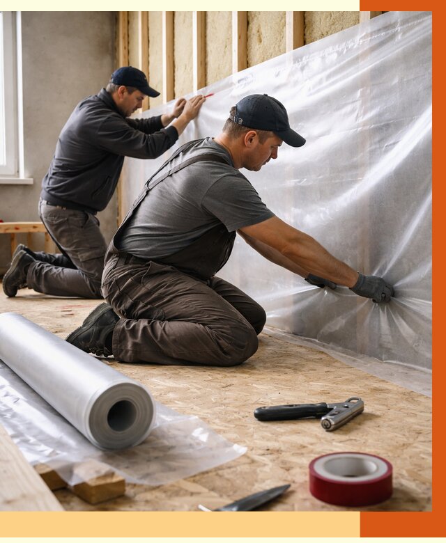 Монтаж пароизоляции в Каменске-Шахтинском от 2575 руб. — установка и укладка под ключ | ТепломастерКсш