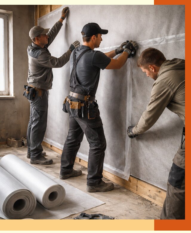 Монтаж ветроизоляции в Каменске-Шахтинском от 4635 руб./м2 — профессионально | ТепломастерКсш